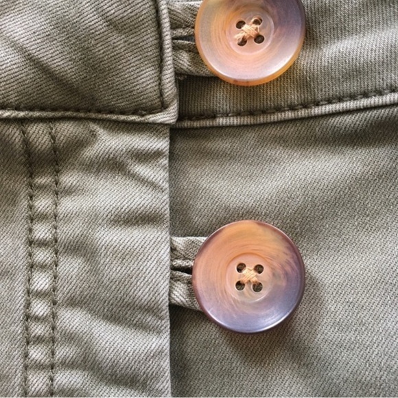 *EUC* Free People / Little Daisies Tortoise Button Down Denim Skirt / Green / 10 - Picture 10 of 10